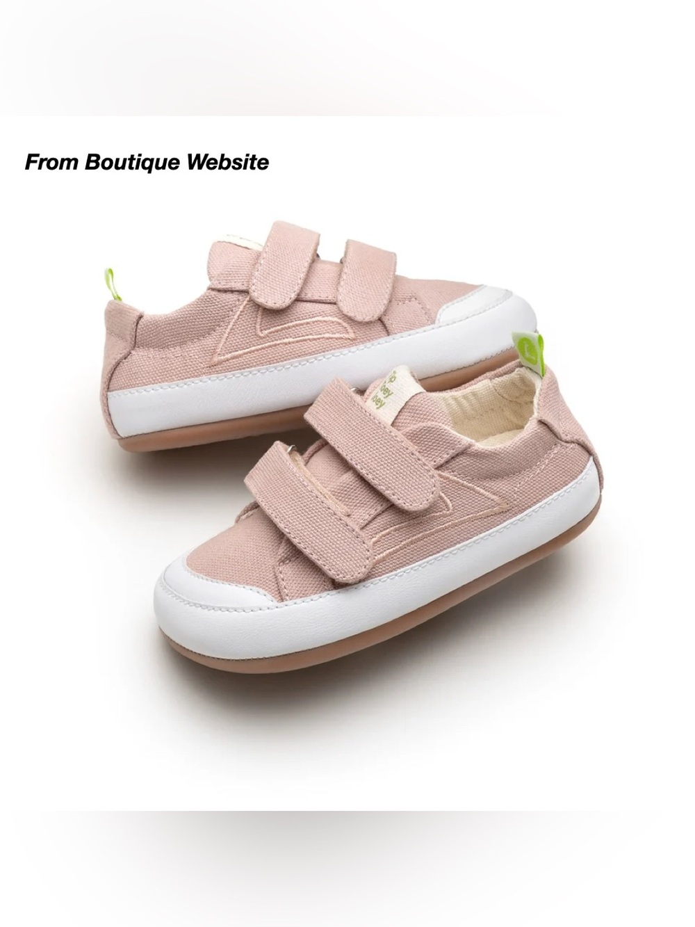 Tip Toey Joey Pink Canvas Double-Strap Kids Sneakers